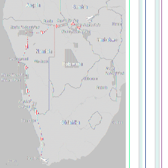 Routenkarte Sonnenuntergänge Afrikas
